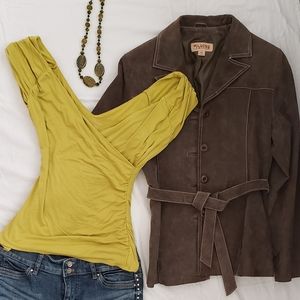 WHBM XS Olive green Crisscross Tank